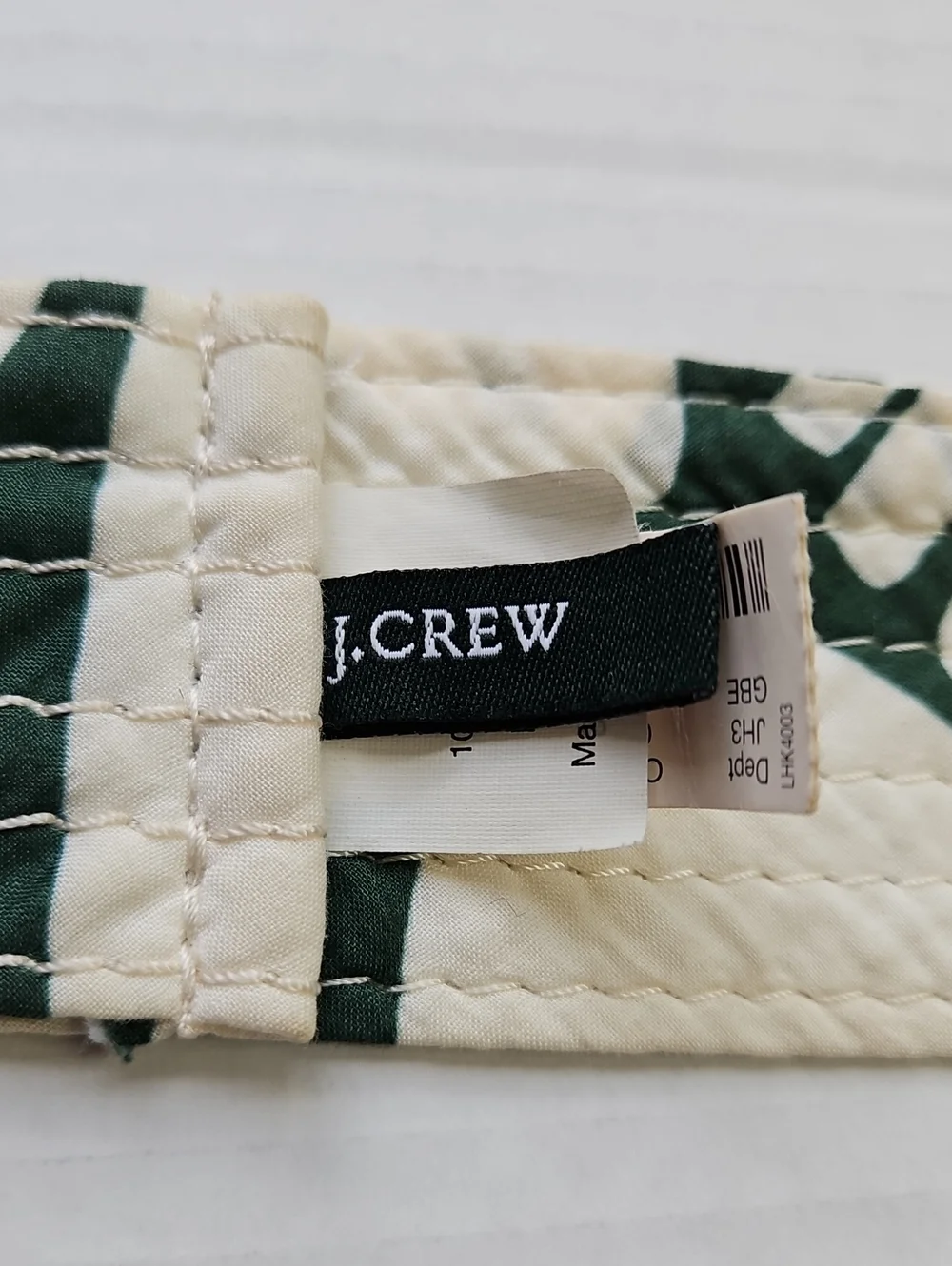 J. Crew Fabric Belts- Set Of 2 Pink Paisley + Cream Stripe with Antique Buckles